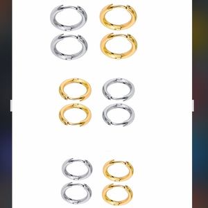 6-Pairs Cute Hoop Earrings for Women Men, Comfortable, Hypoallergenic Sensitive
